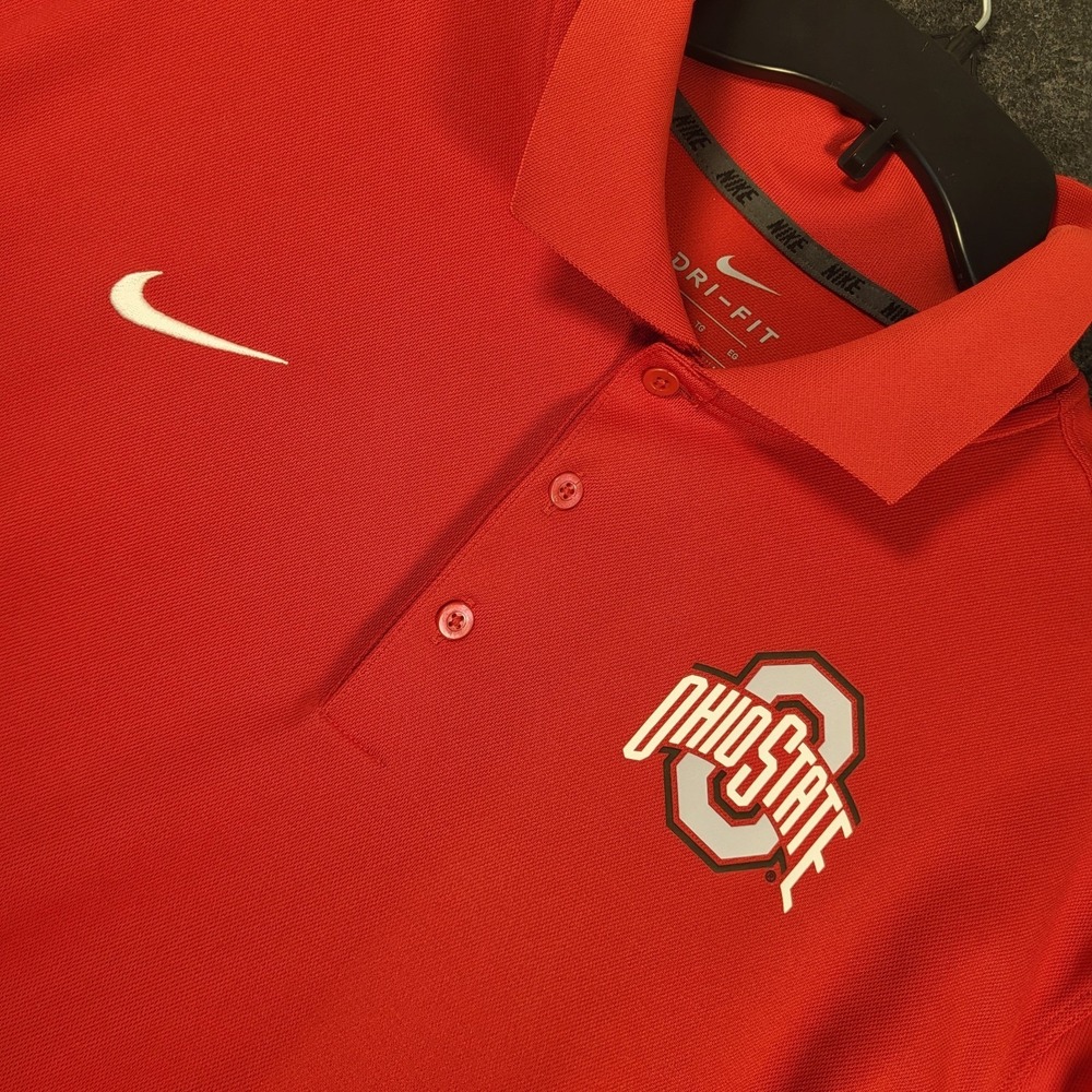 Ohio State Buckeyes Nike Dri-Fit Polo Shirt Men's XL Scarlet